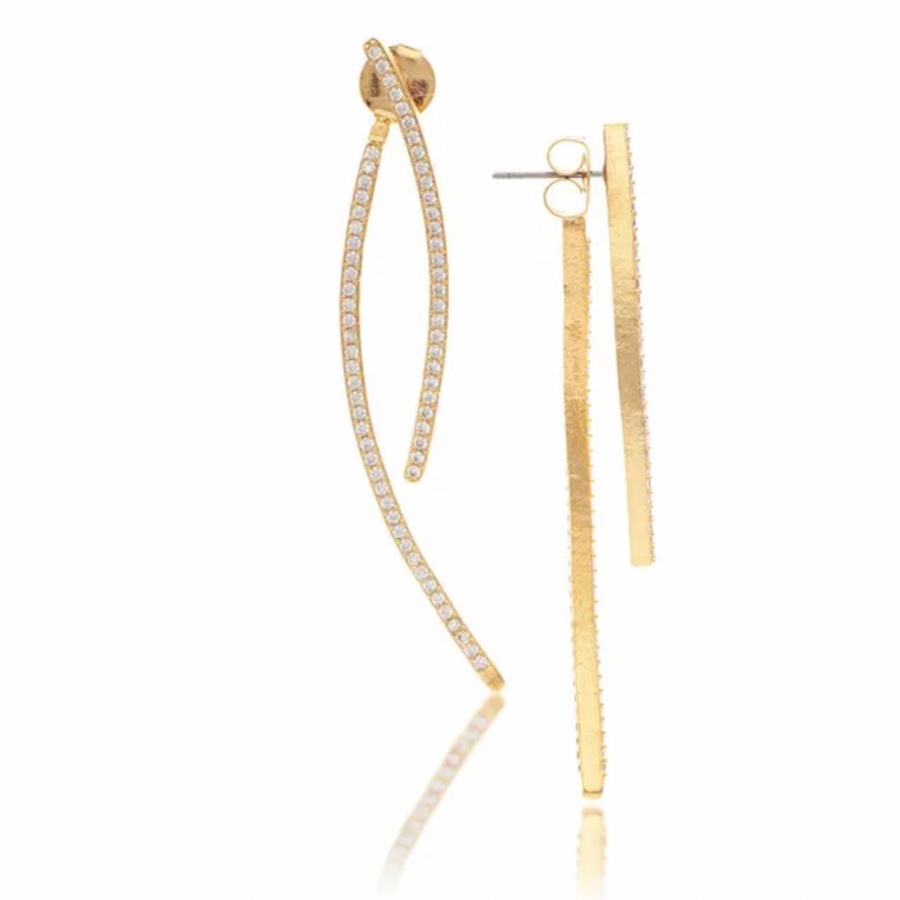 RIVKA FRIEDMAN 18K Gold Clad Cubic Zirconia Drops